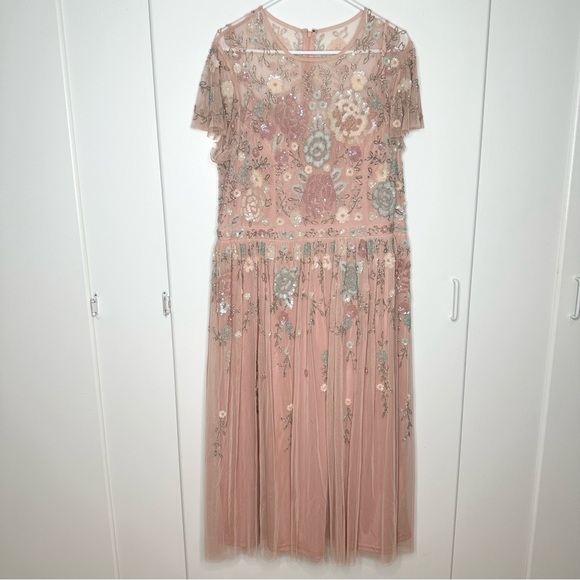 NWT Mac Duggal 9134 Flare Sleeve Floral Dress Size 12 - Picture 5 of 13